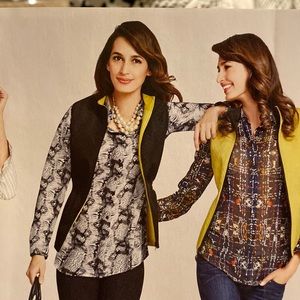 Cabi #988 Snakeskin Blouse, size medium